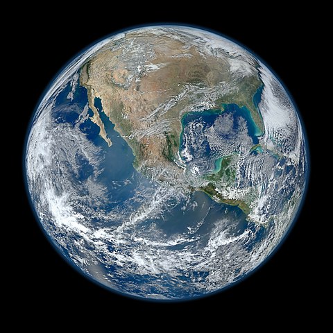 Satellite view of North America